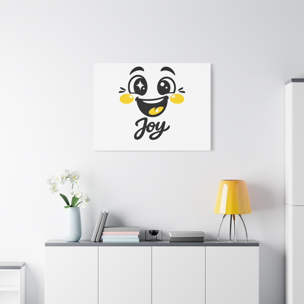 Joy Mood Face Canvas | kawaii minimal, thick outline emoji cartoon