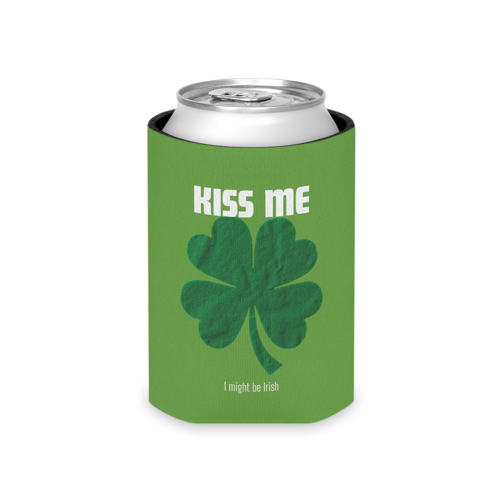 Can Cooler - 'Kiss Me' Shamrock & Irish Flag St. Patrick's Day Can Koozie