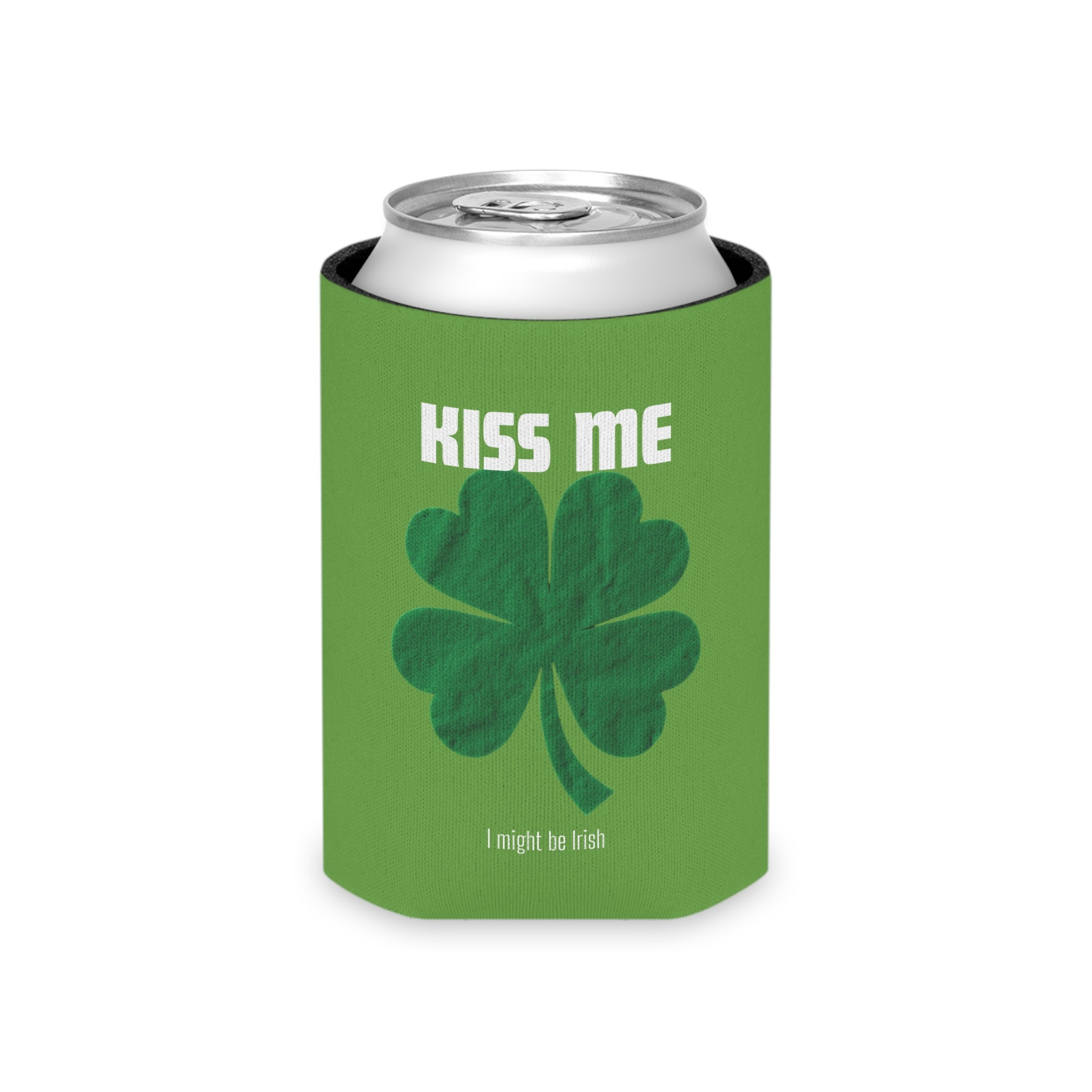 Can Cooler - 'Kiss Me' Shamrock & Irish Flag St. Patrick's Day Can Koozie
