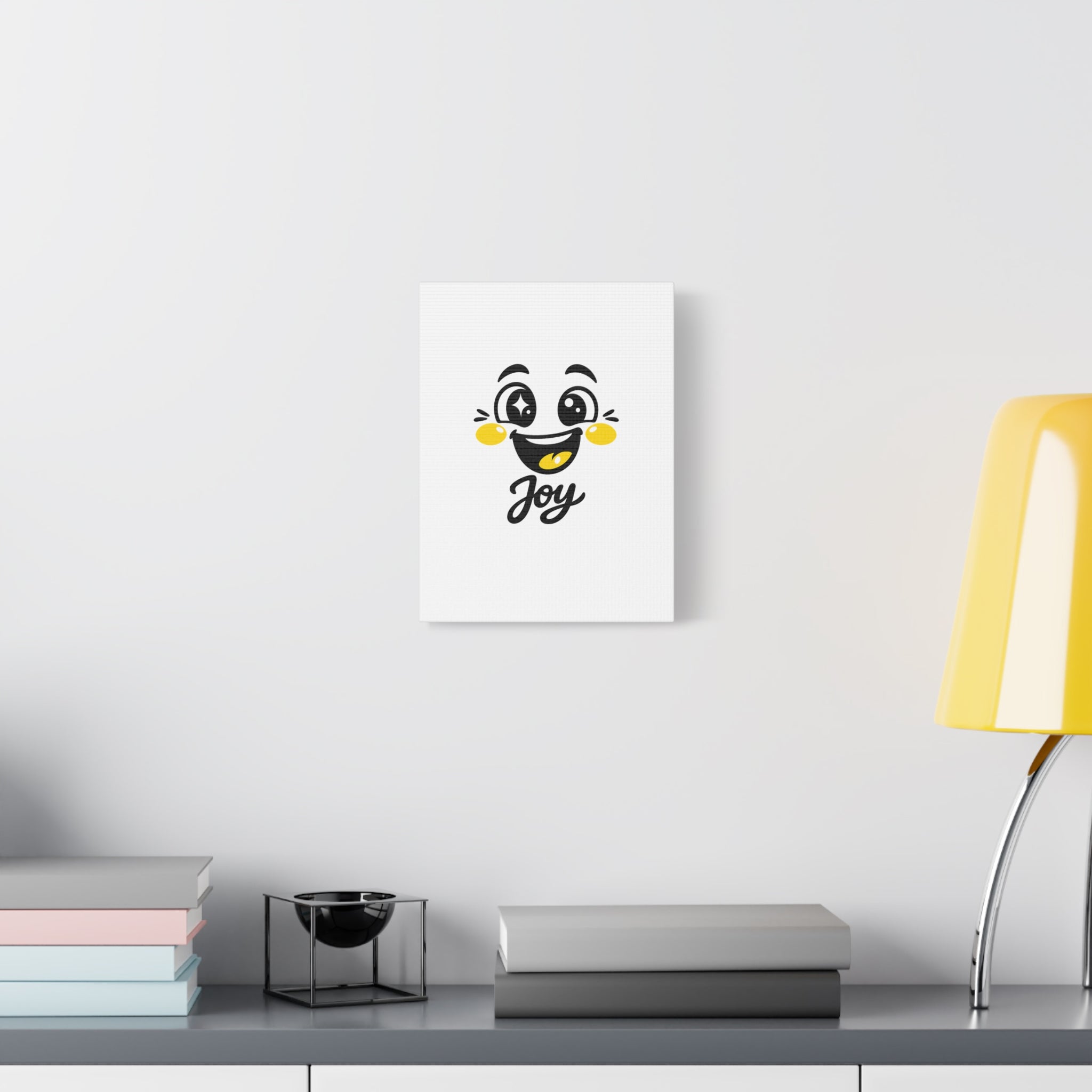 Joy Mood Face Canvas | kawaii minimal, thick outline emoji cartoon