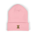 Happy Teddy Embroidered Cuffed Beanie — Cozy Cute Winter Hat