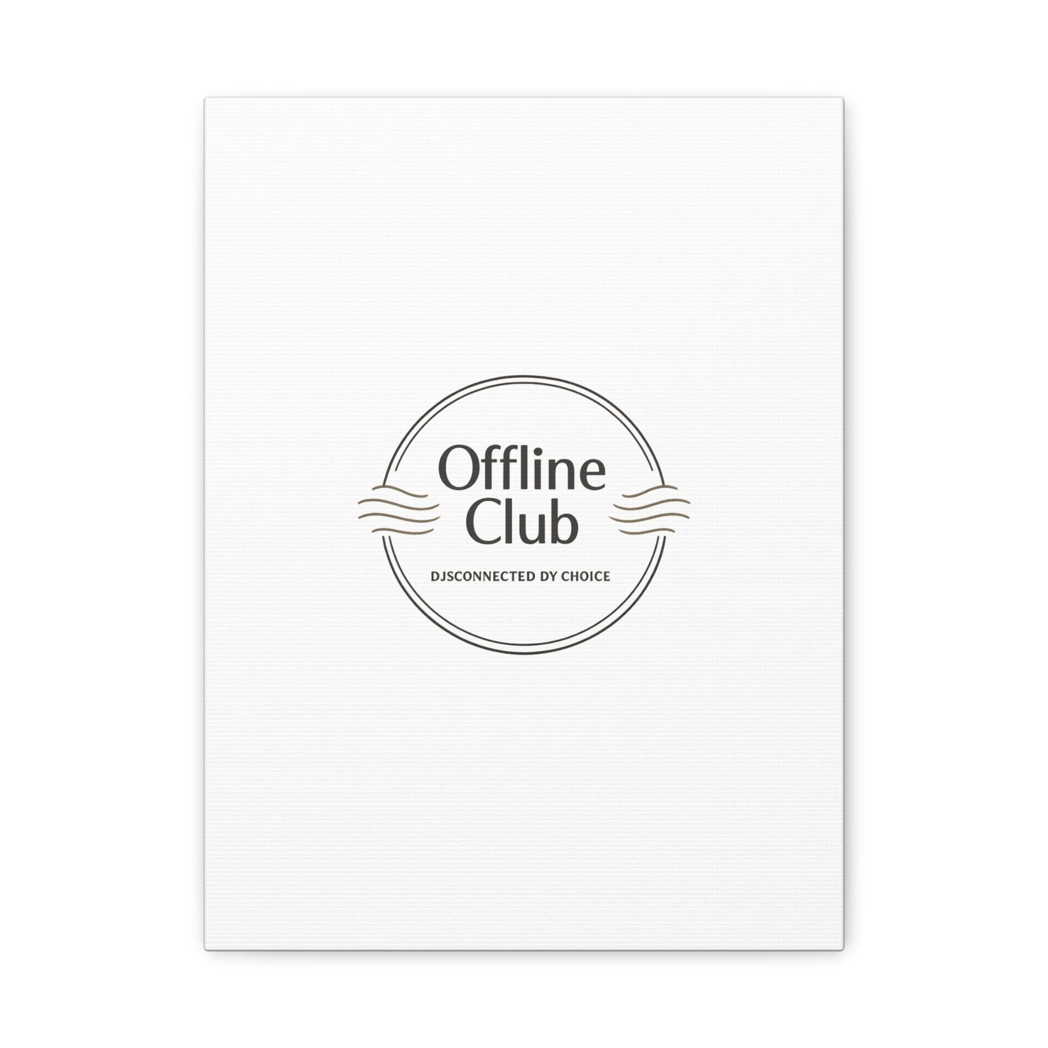 Offline Club Badge Canvas, Digital Detox emblem, log off, no notifications