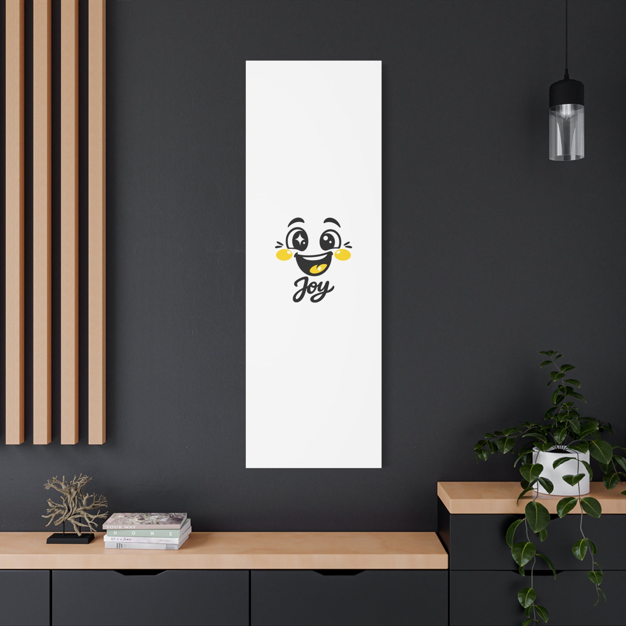 Joy Mood Face Canvas | kawaii minimal, thick outline emoji cartoon