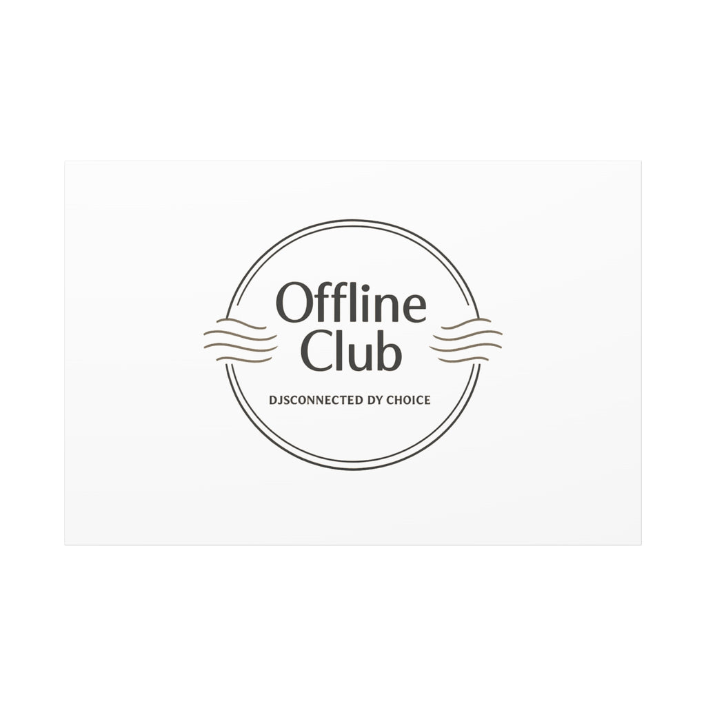 Offline Club Badge Canvas, Digital Detox emblem, log off, no notifications