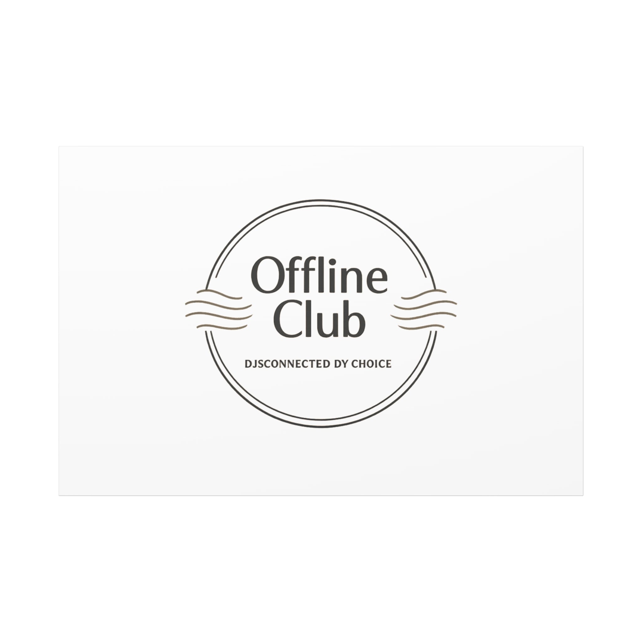 Offline Club Badge Canvas, Digital Detox emblem, log off, no notifications