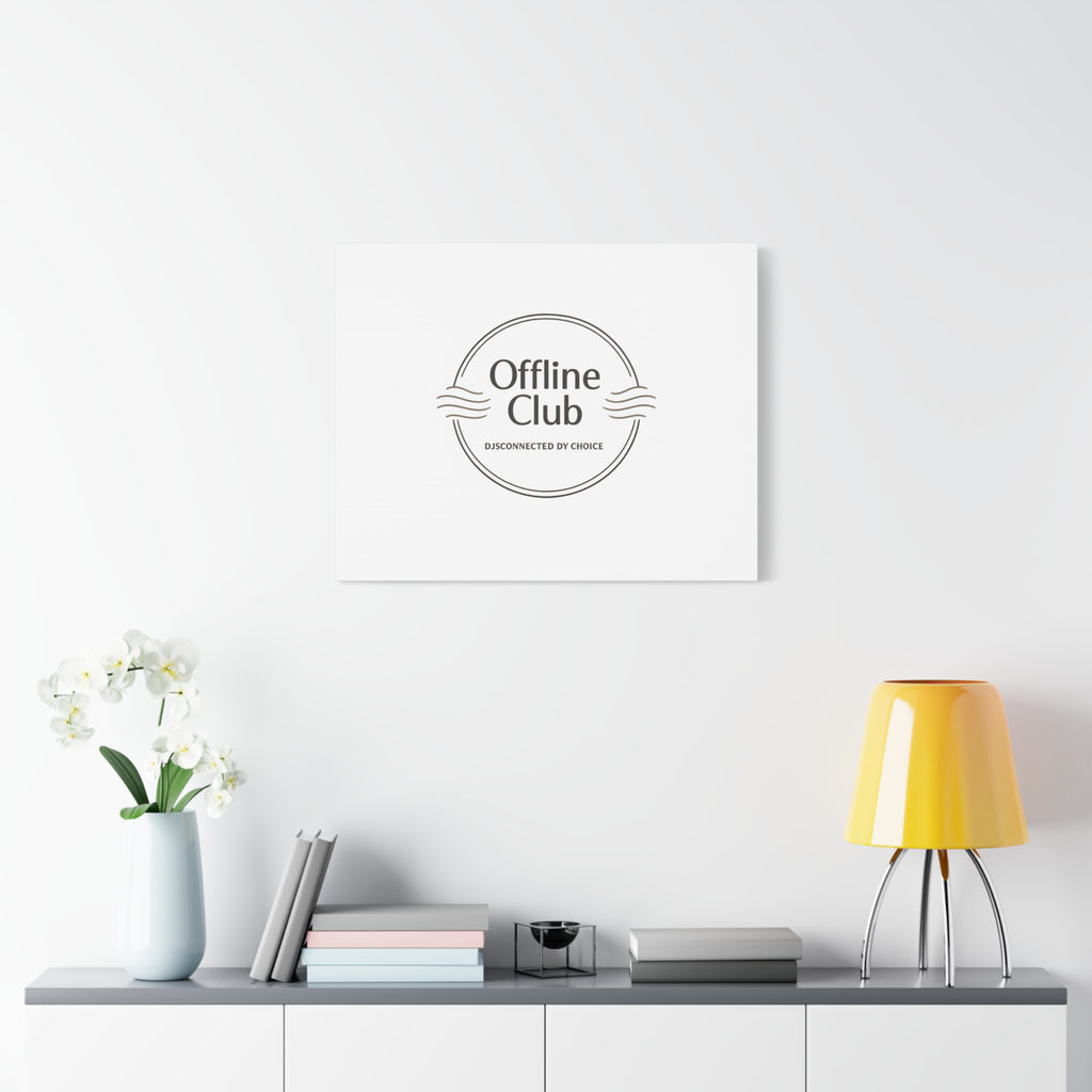 Offline Club Badge Canvas, Digital Detox emblem, log off, no notifications