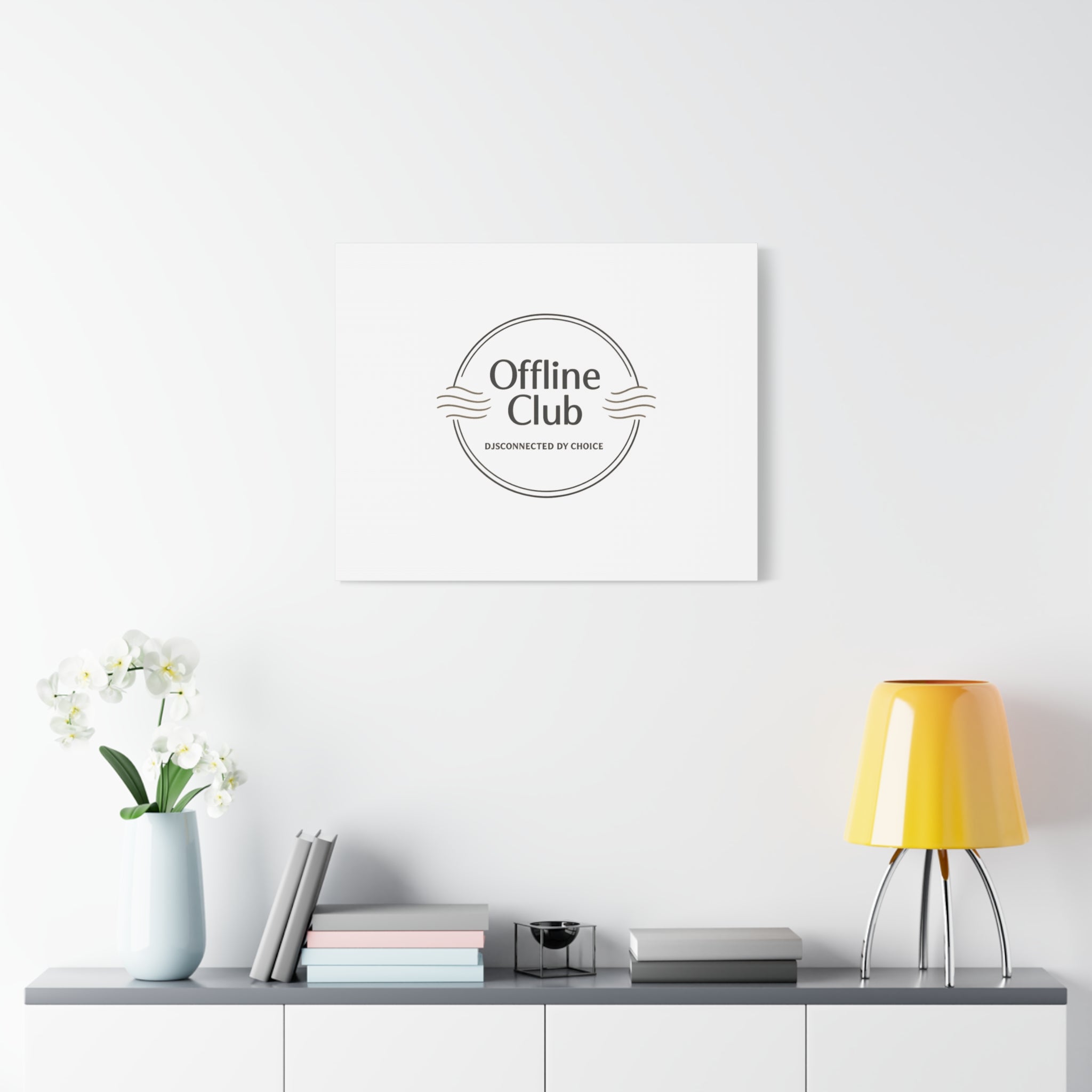 Offline Club Badge Canvas, Digital Detox emblem, log off, no notifications