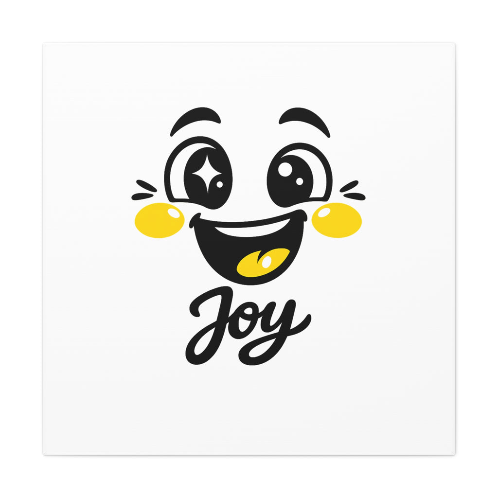 Joy Mood Face Canvas | kawaii minimal, thick outline emoji cartoon