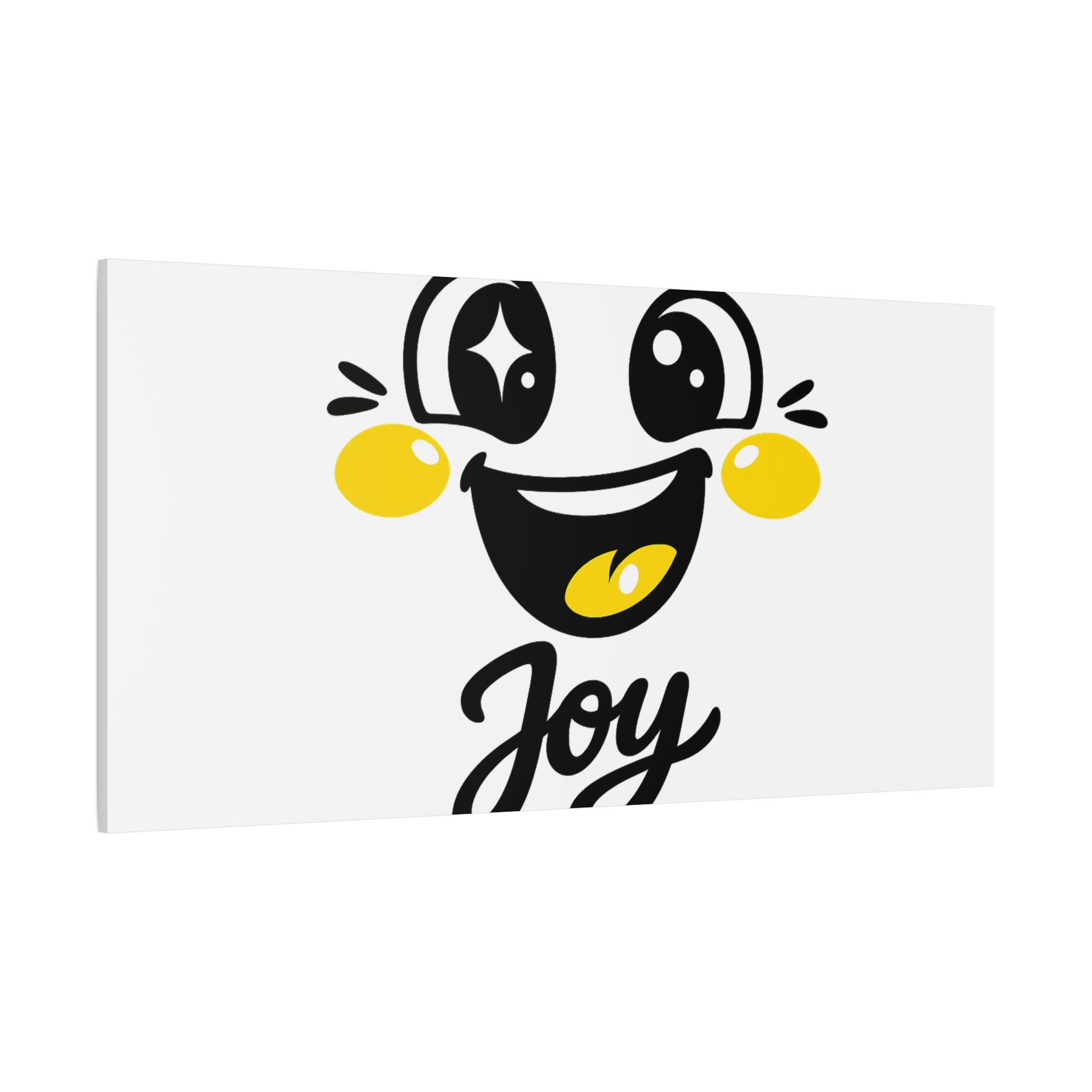 Joy Mood Face Canvas | kawaii minimal, thick outline emoji cartoon