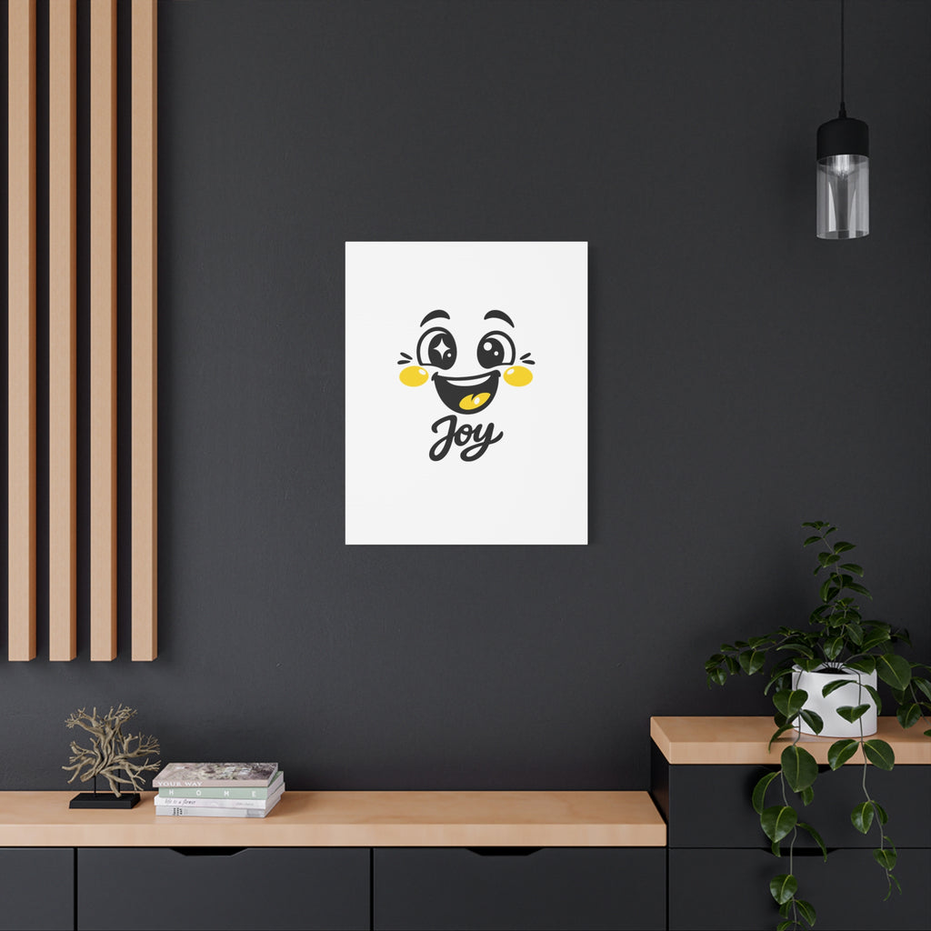 Joy Mood Face Canvas | kawaii minimal, thick outline emoji cartoon