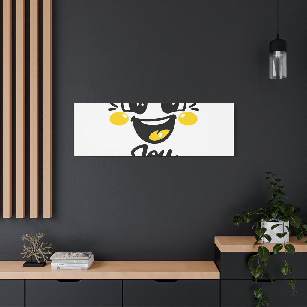 Joy Mood Face Canvas | kawaii minimal, thick outline emoji cartoon