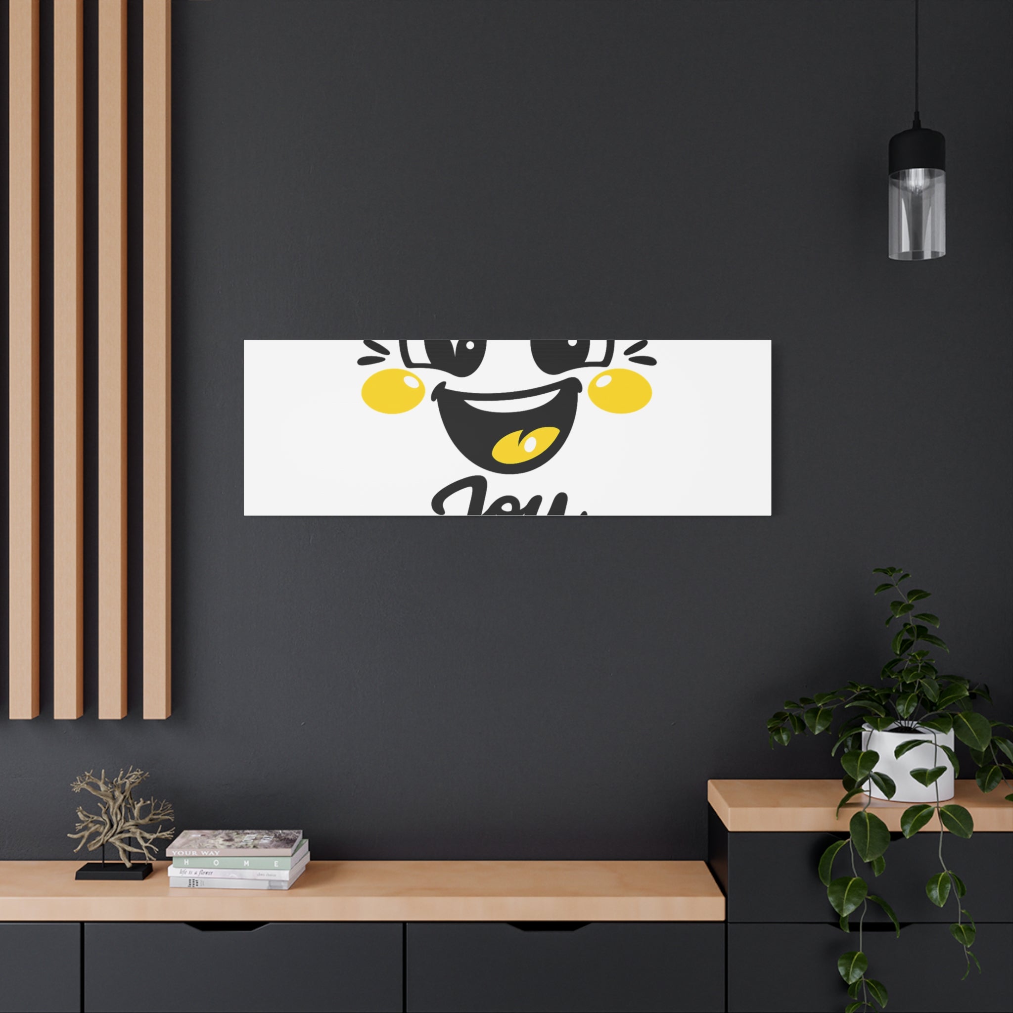 Joy Mood Face Canvas | kawaii minimal, thick outline emoji cartoon