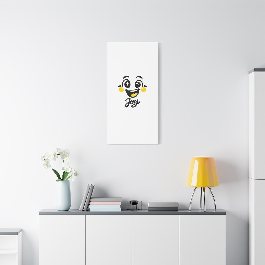 Joy Mood Face Canvas | kawaii minimal, thick outline emoji cartoon