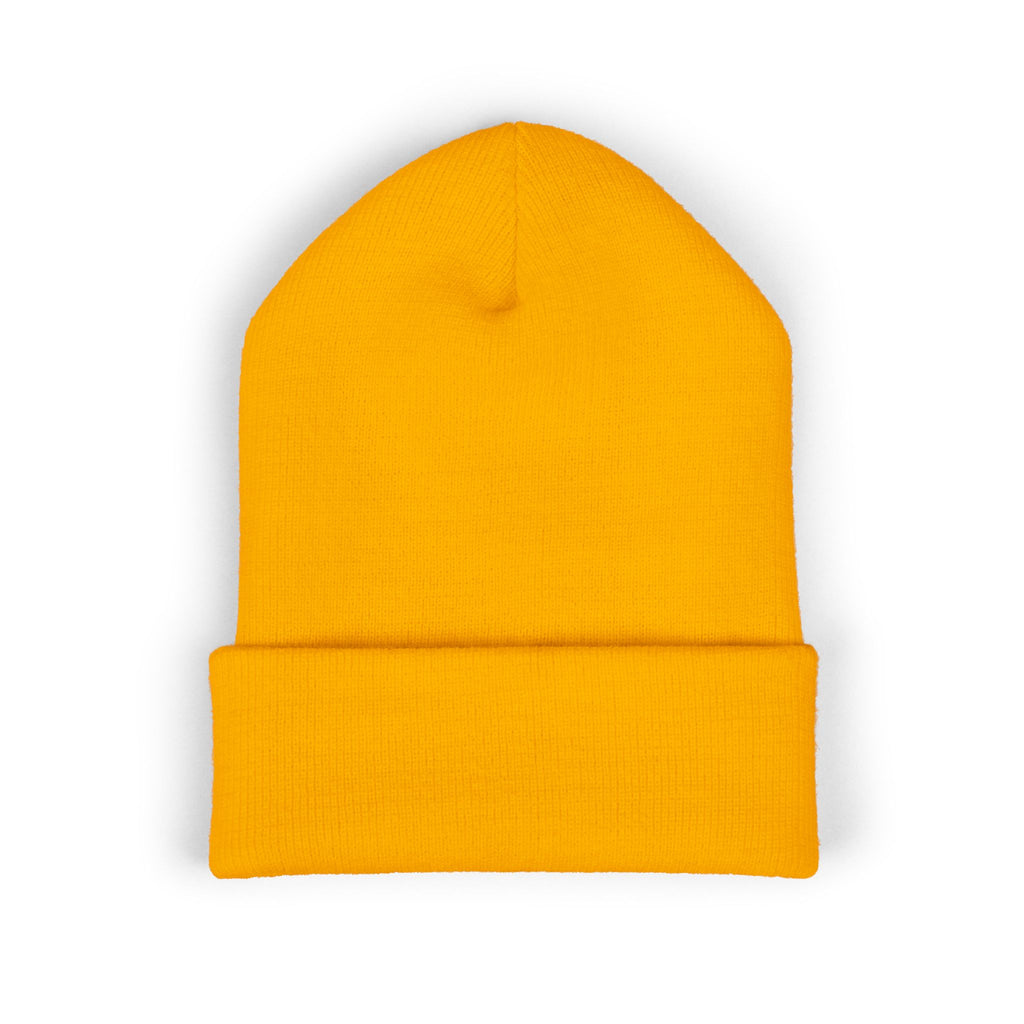 Happy Teddy Embroidered Cuffed Beanie — Cozy Cute Winter Hat