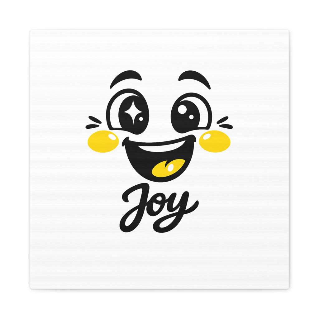 Joy Mood Face Canvas | kawaii minimal, thick outline emoji cartoon