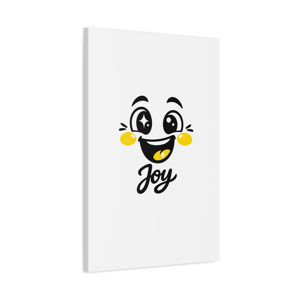 Joy Mood Face Canvas | kawaii minimal, thick outline emoji cartoon