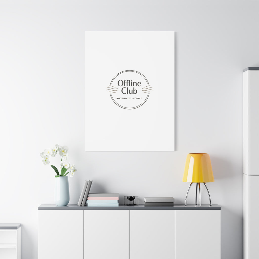 Offline Club Badge Canvas, Digital Detox emblem, log off, no notifications
