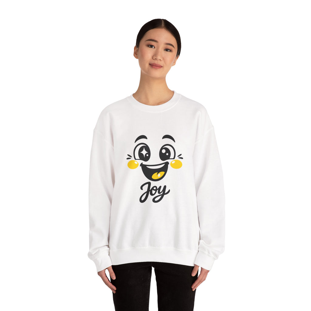 Joy Mood Face Sweatshirt | kawaii minimal, thick outline emoji cartoon