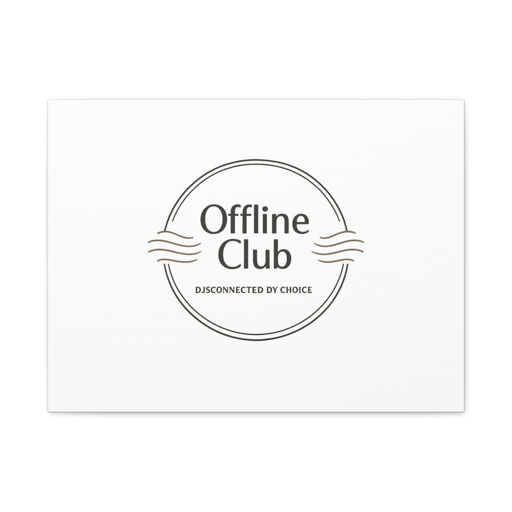 Offline Club Badge Canvas, Digital Detox emblem, log off, no notifications