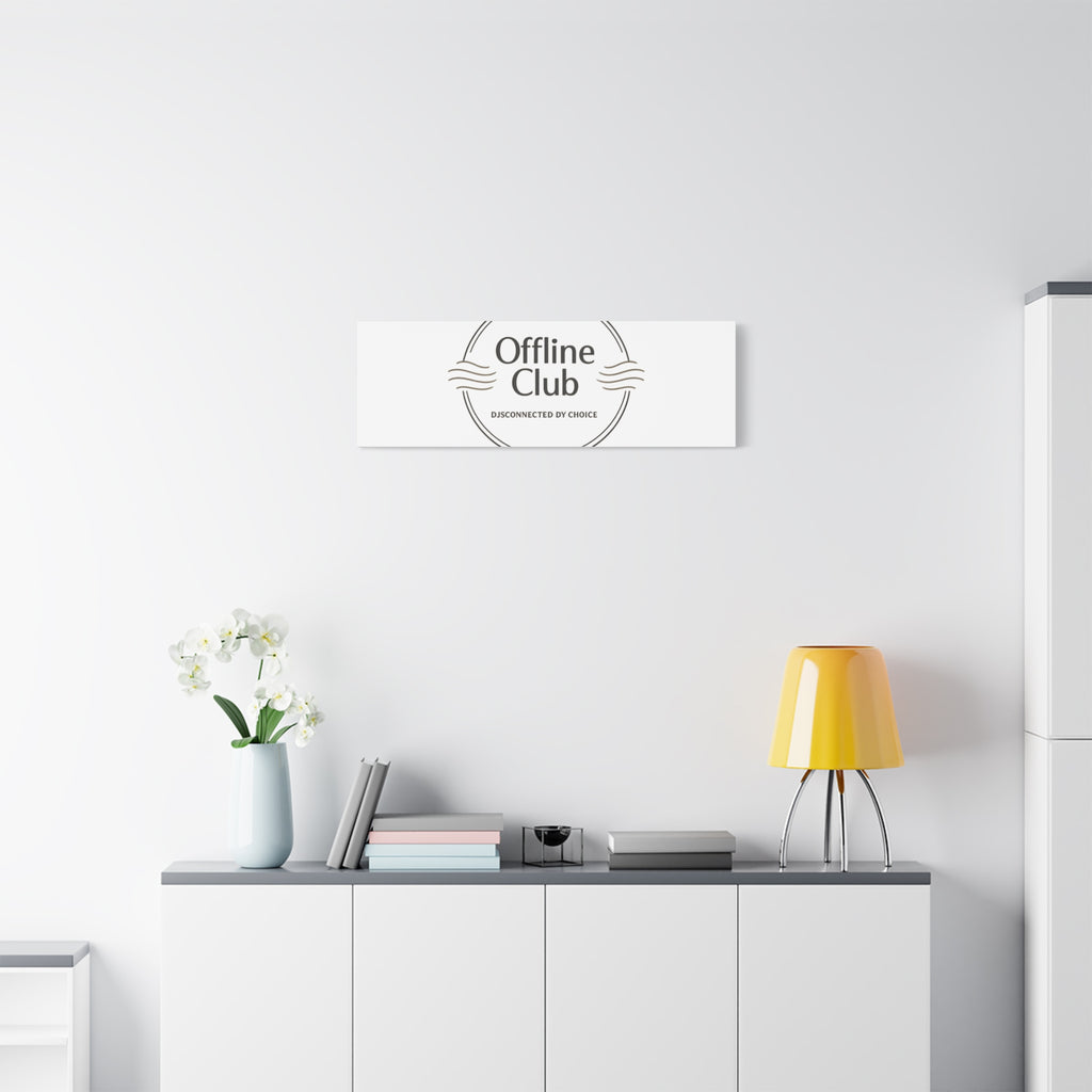 Offline Club Badge Canvas, Digital Detox emblem, log off, no notifications