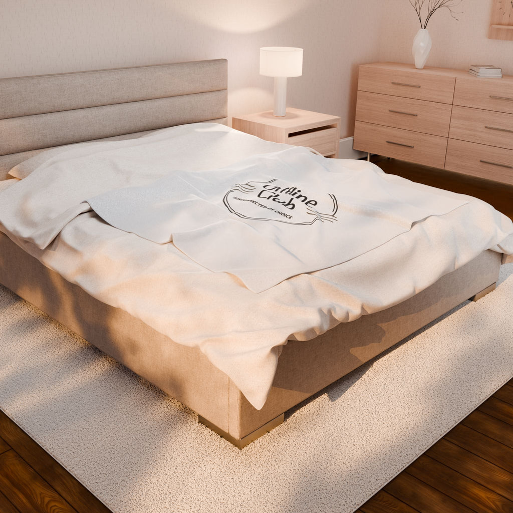 Offline Club Badge Velveteen Blanket | digital detox, log off