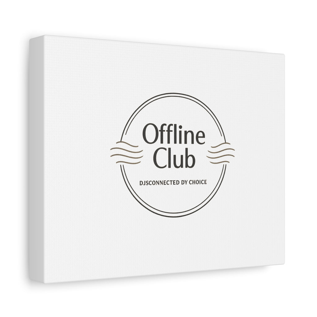 Offline Club Badge Canvas, Digital Detox emblem, log off, no notifications