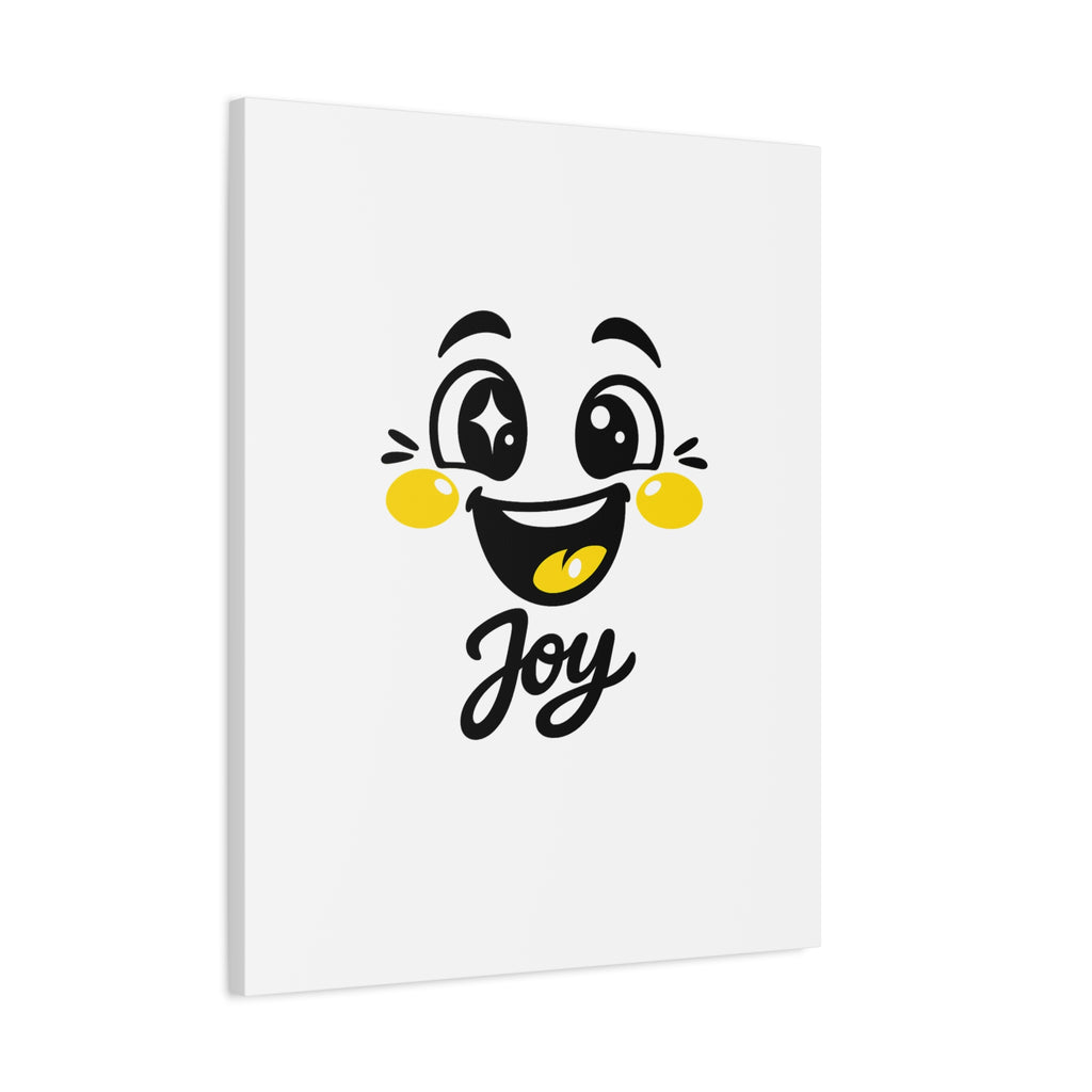 Joy Mood Face Canvas | kawaii minimal, thick outline emoji cartoon