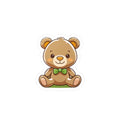 Happy Teddy Vinyl Sticker — Kiss-Cut Decal for Laptops, Water Bottles, & Windows