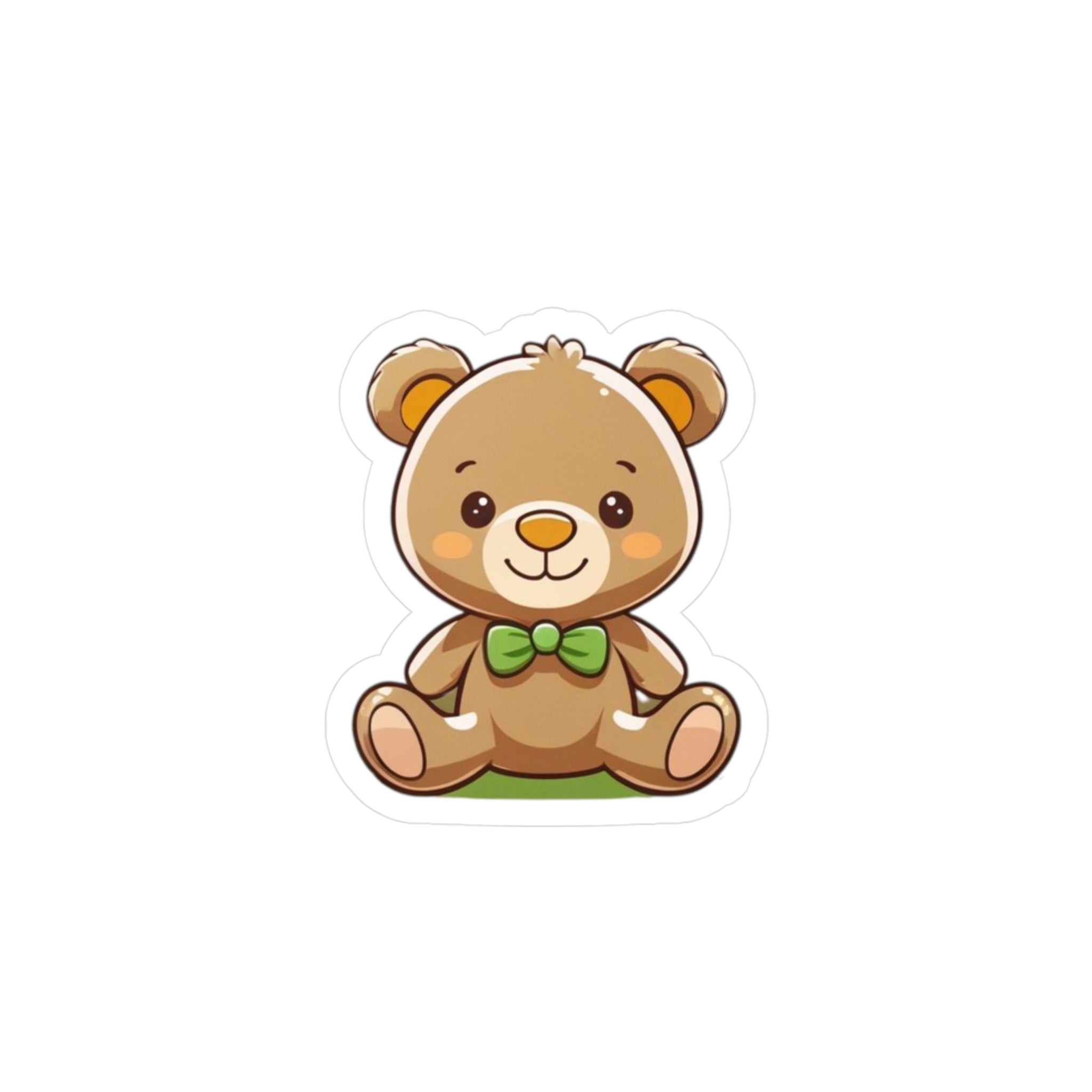 Happy Teddy Vinyl Sticker — Kiss-Cut Decal for Laptops, Water Bottles, & Windows