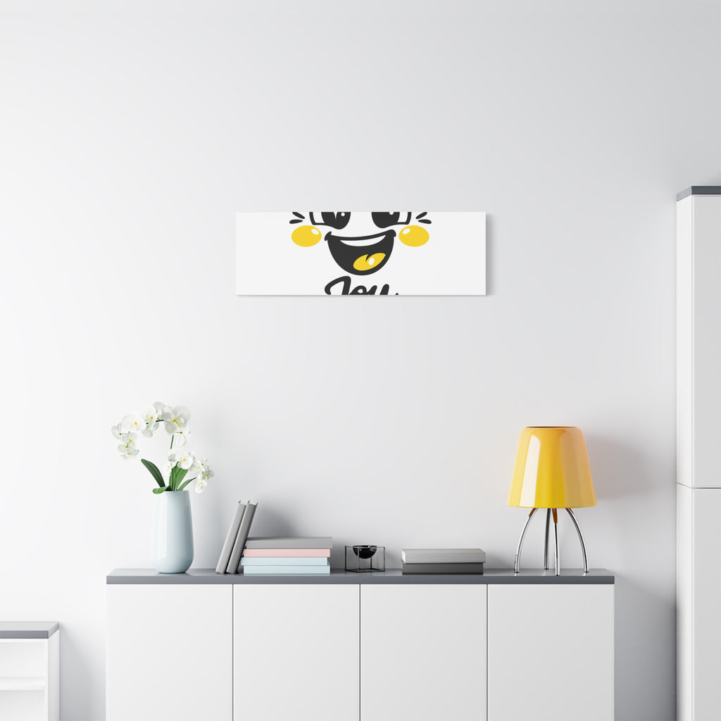 Joy Mood Face Canvas | kawaii minimal, thick outline emoji cartoon