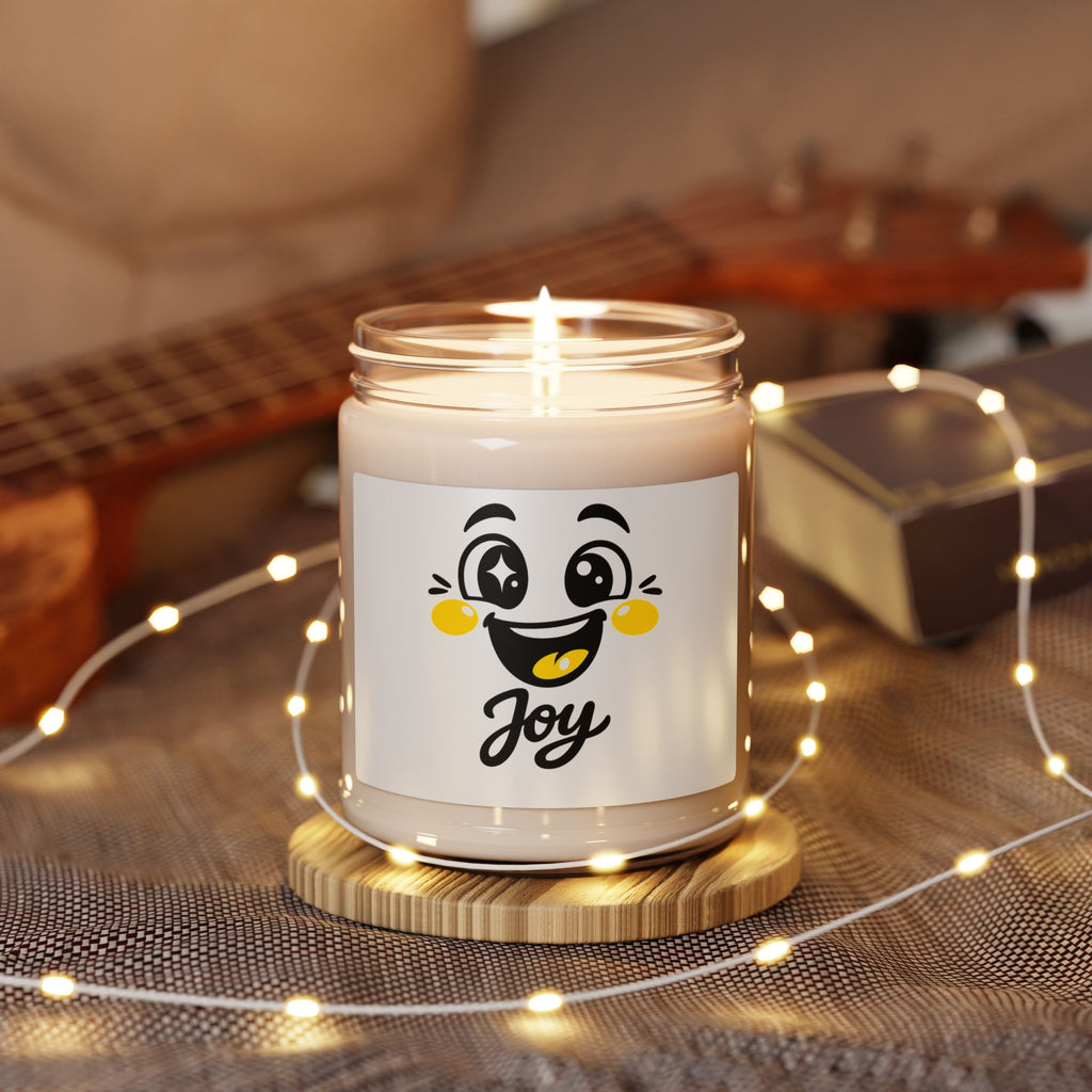 Joy Mood Face Candle | kawaii minimal, thick outline soy candle