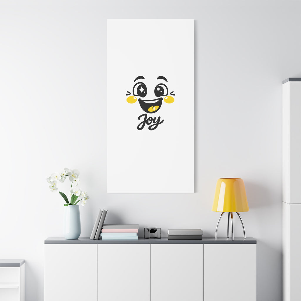 Joy Mood Face Canvas | kawaii minimal, thick outline emoji cartoon