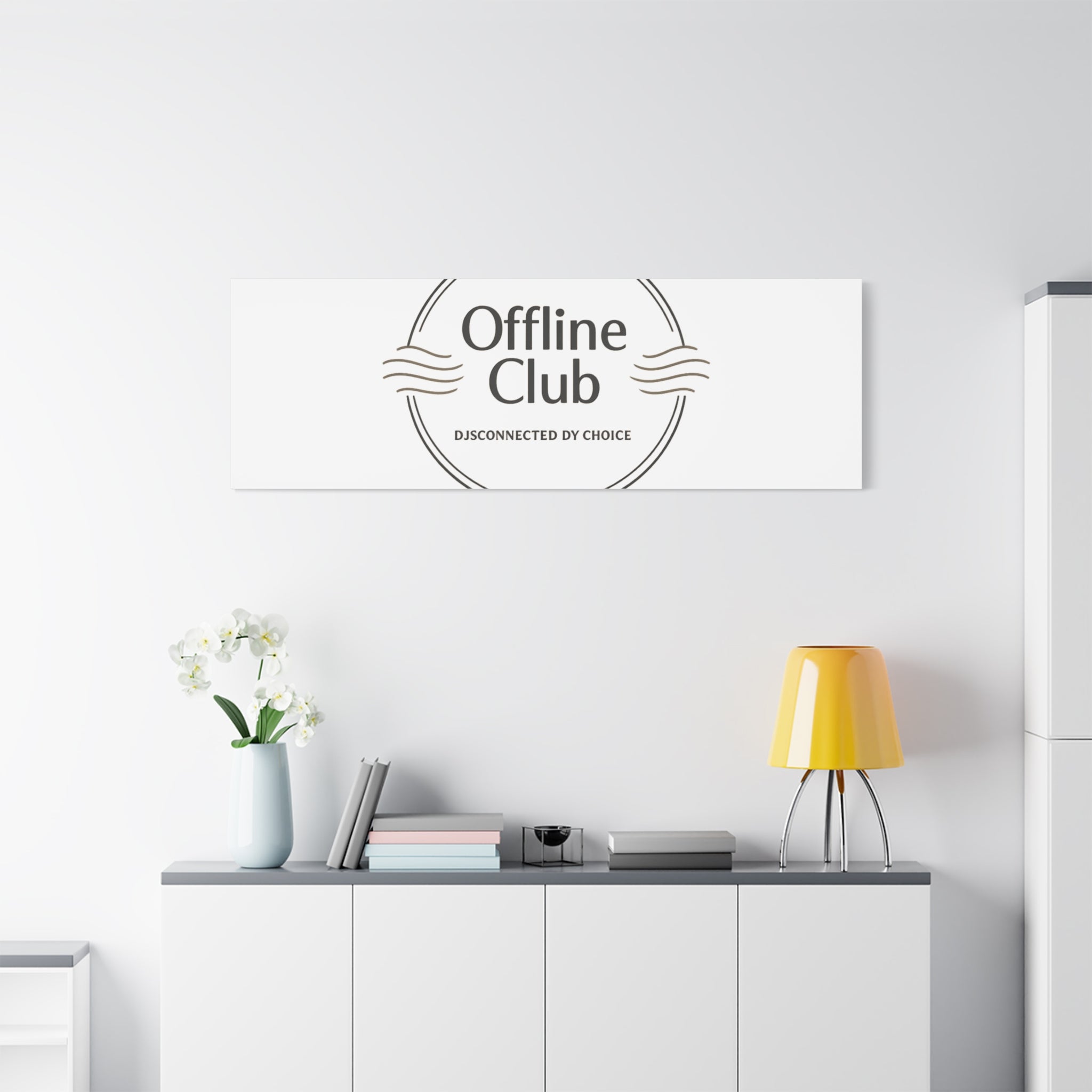 Offline Club Badge Canvas, Digital Detox emblem, log off, no notifications