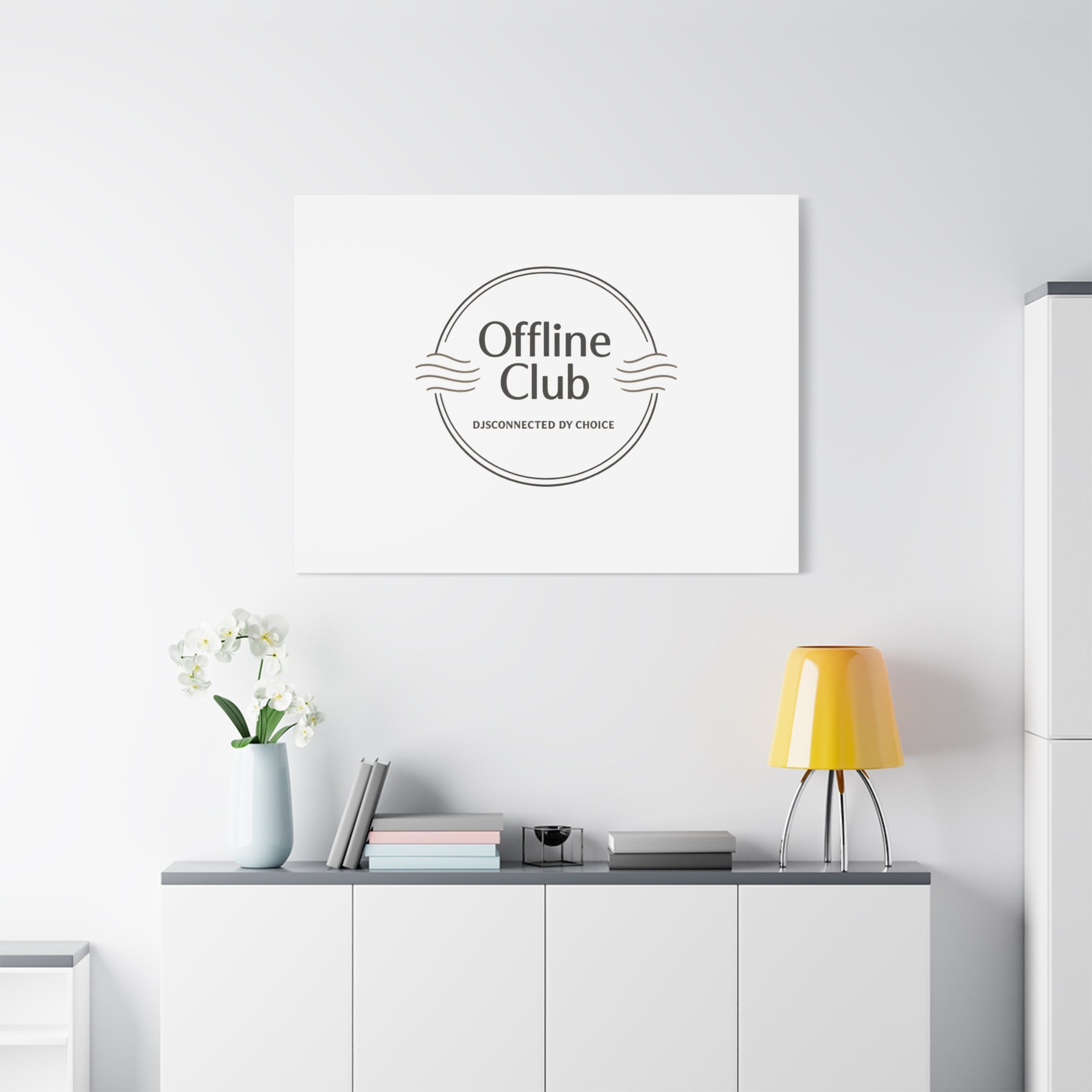 Offline Club Badge Canvas, Digital Detox emblem, log off, no notifications