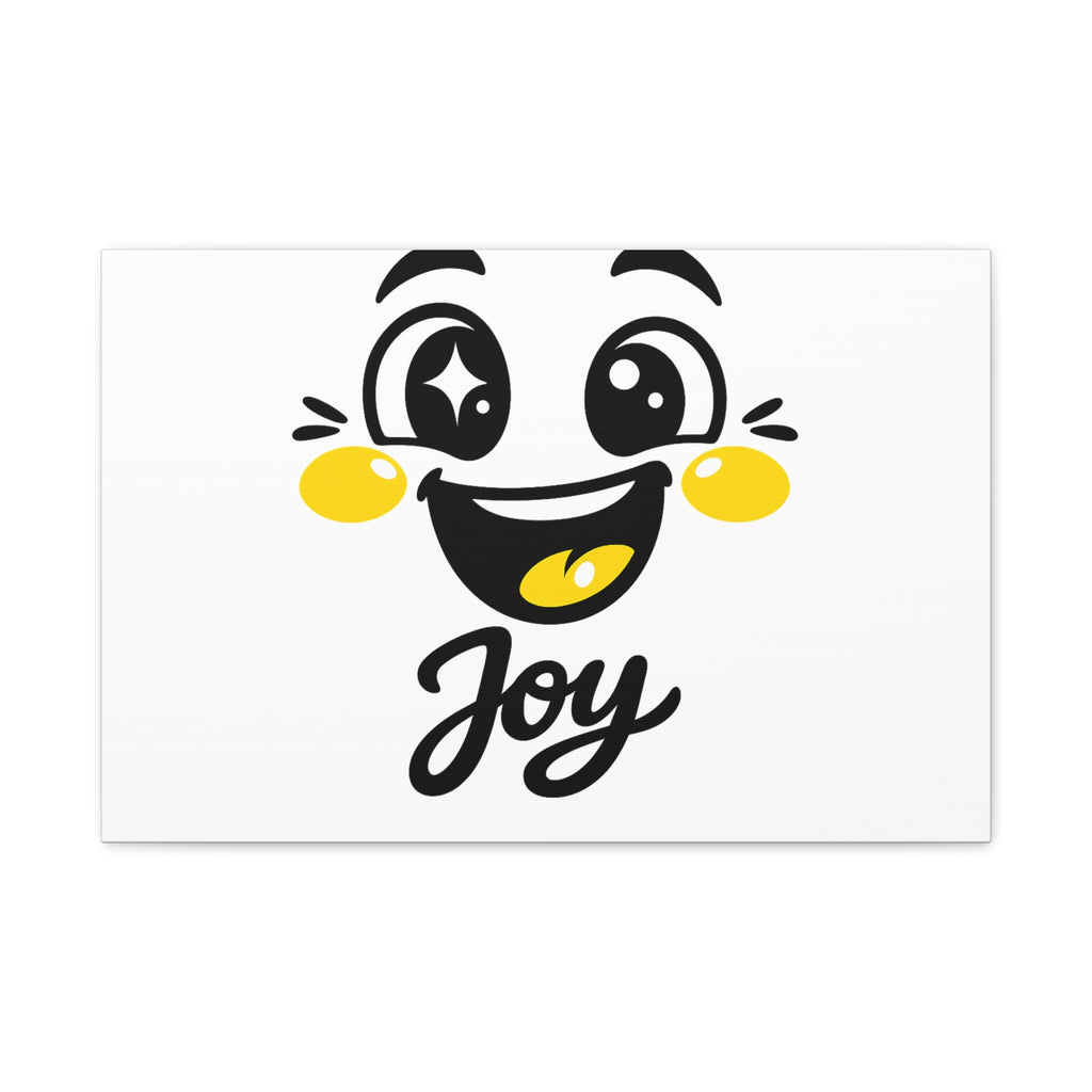 Joy Mood Face Canvas | kawaii minimal, thick outline emoji cartoon