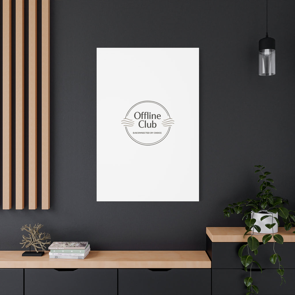 Offline Club Badge Canvas, Digital Detox emblem, log off, no notifications