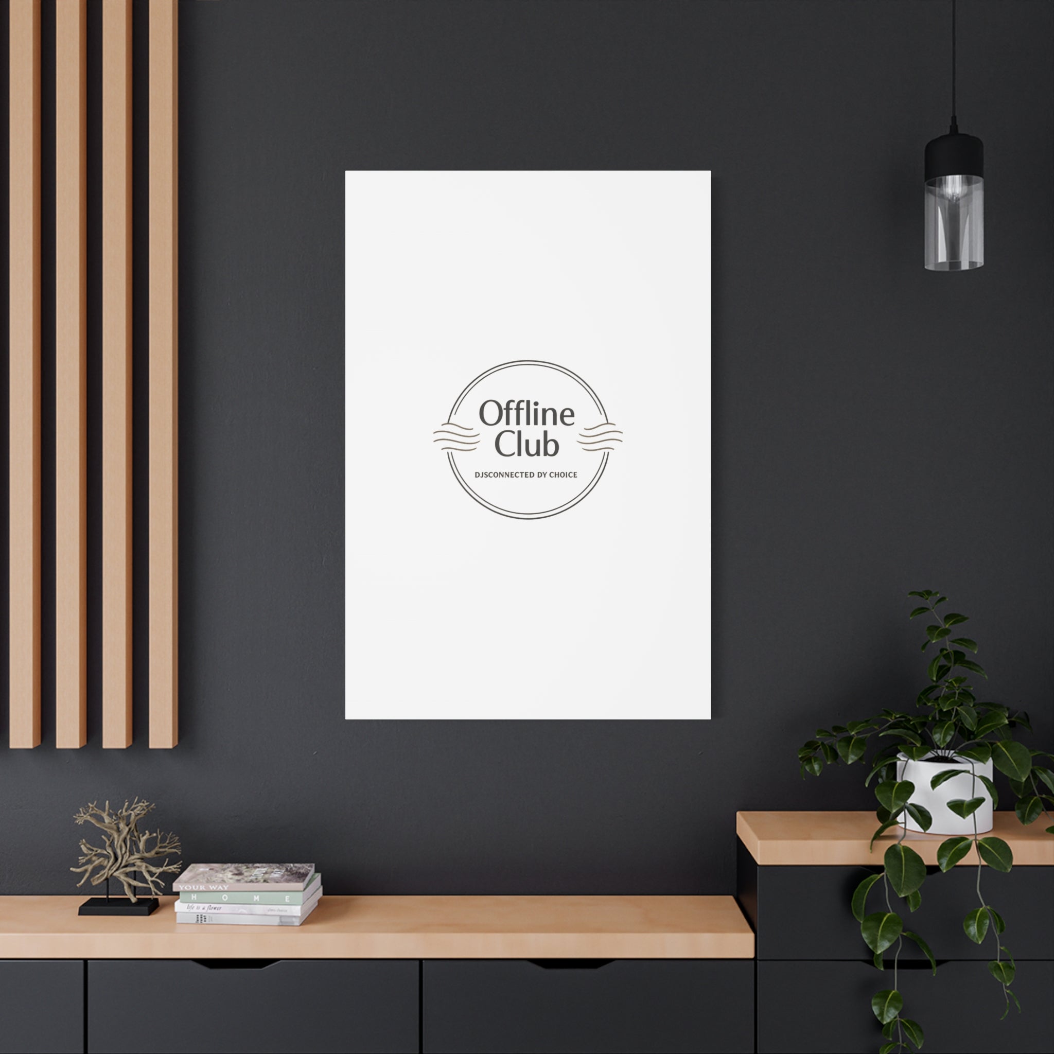 Offline Club Badge Canvas, Digital Detox emblem, log off, no notifications