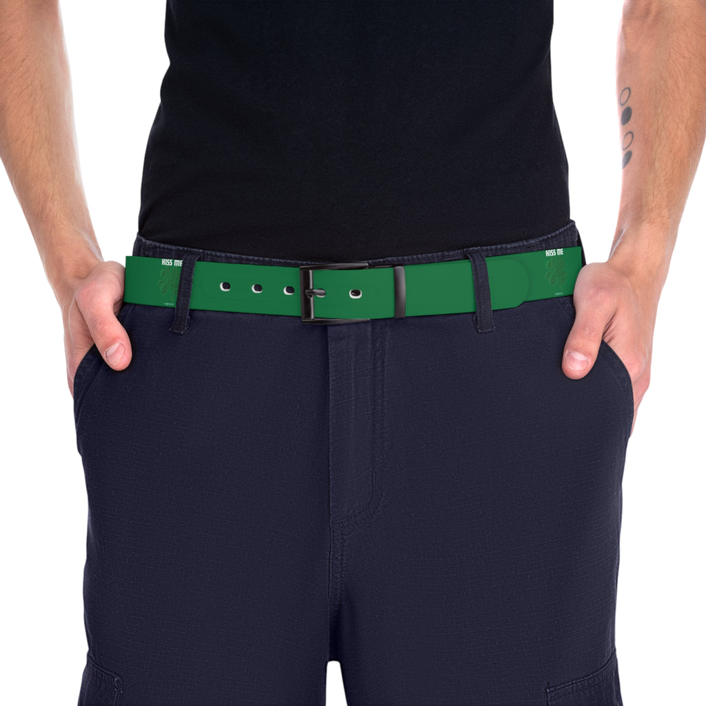 Green Gloss Belt — Slim Casual Waist Belt