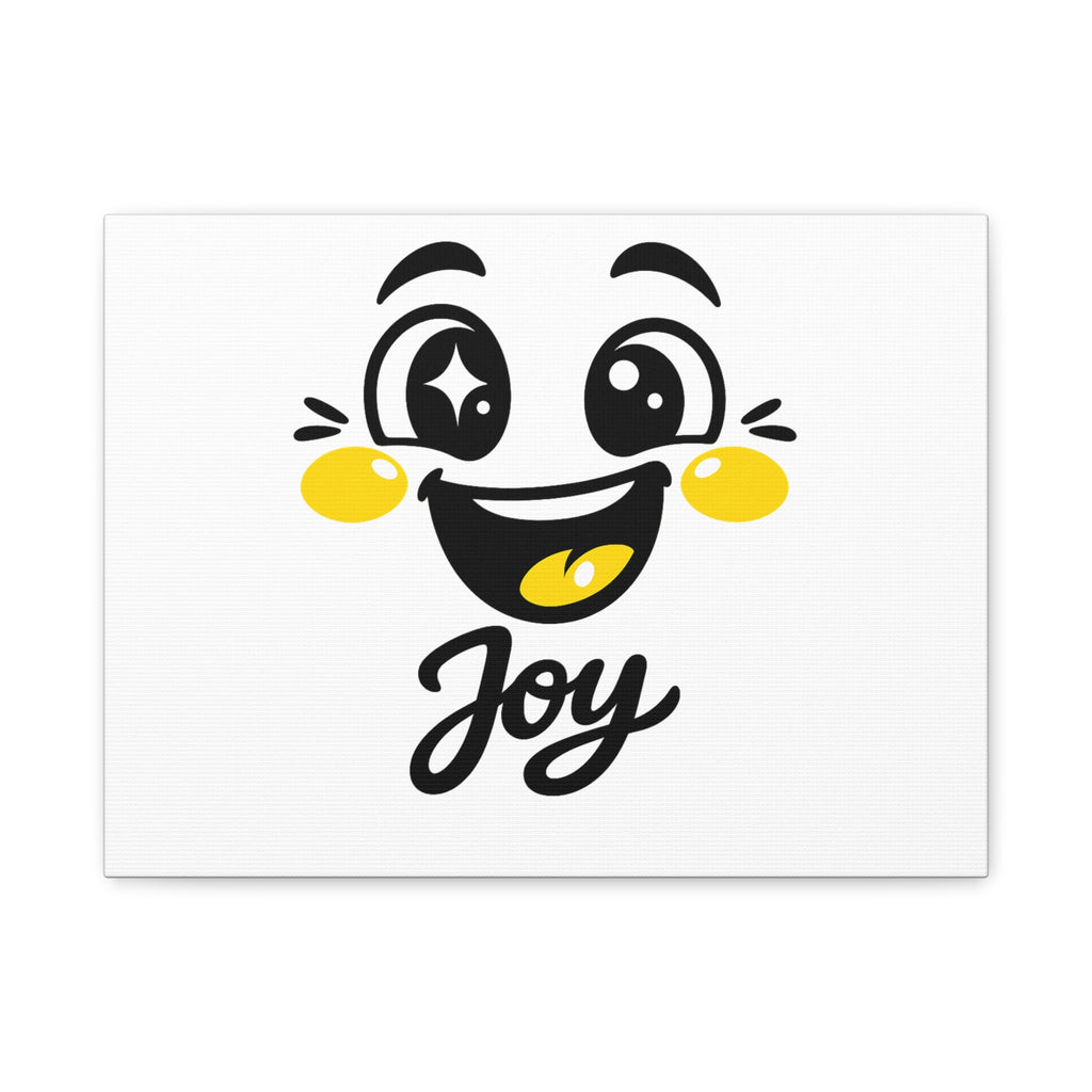 Joy Mood Face Canvas | kawaii minimal, thick outline emoji cartoon