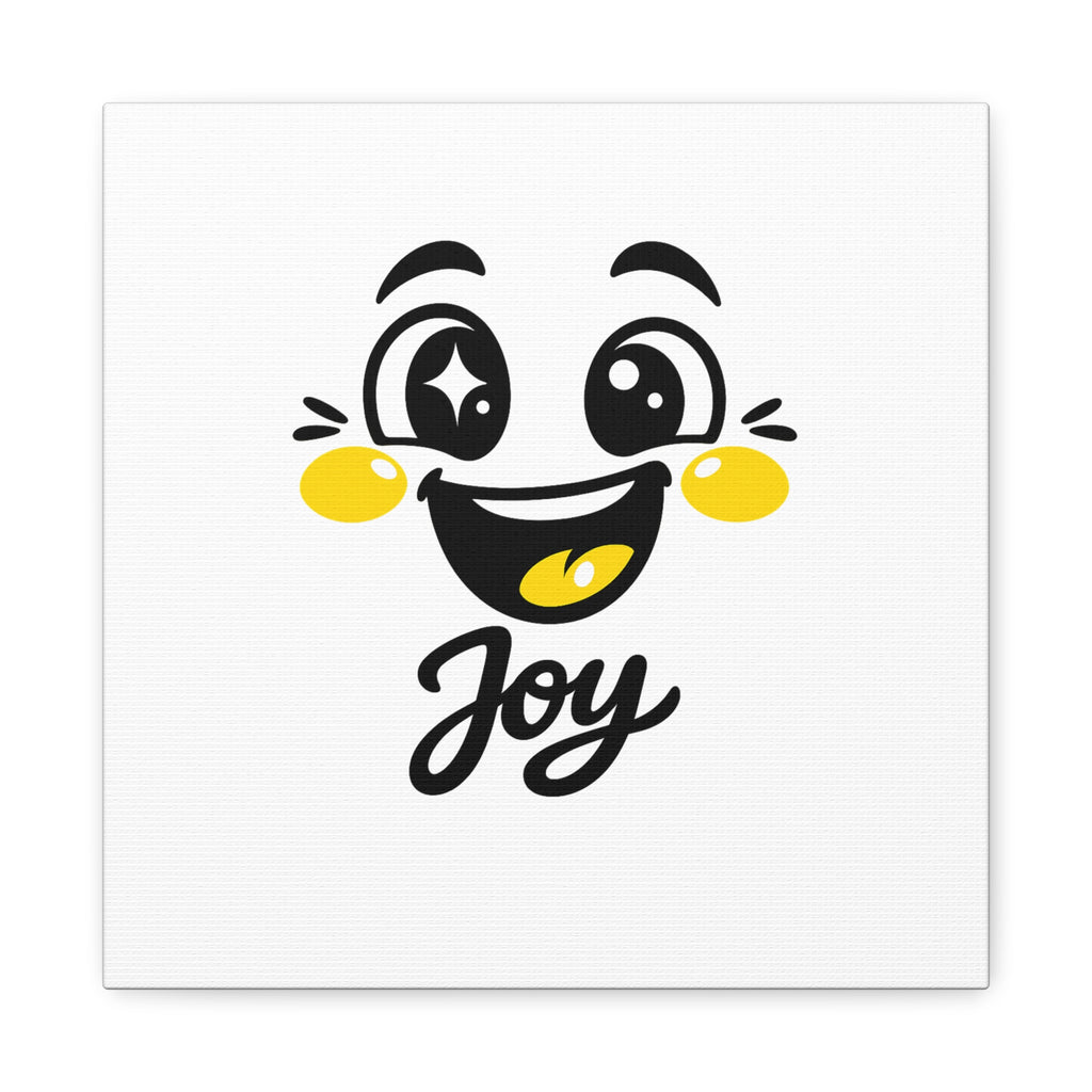 Joy Mood Face Canvas | kawaii minimal, thick outline emoji cartoon