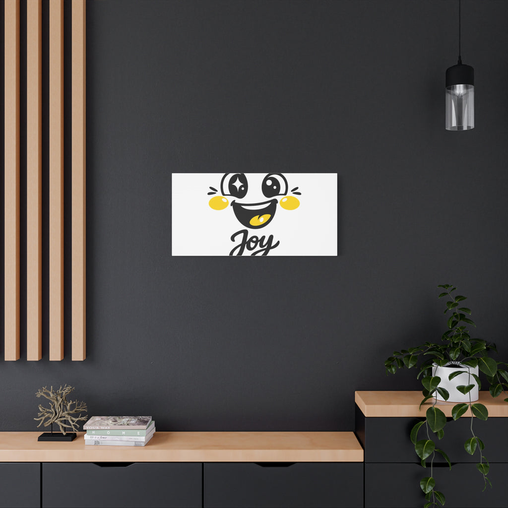 Joy Mood Face Canvas | kawaii minimal, thick outline emoji cartoon