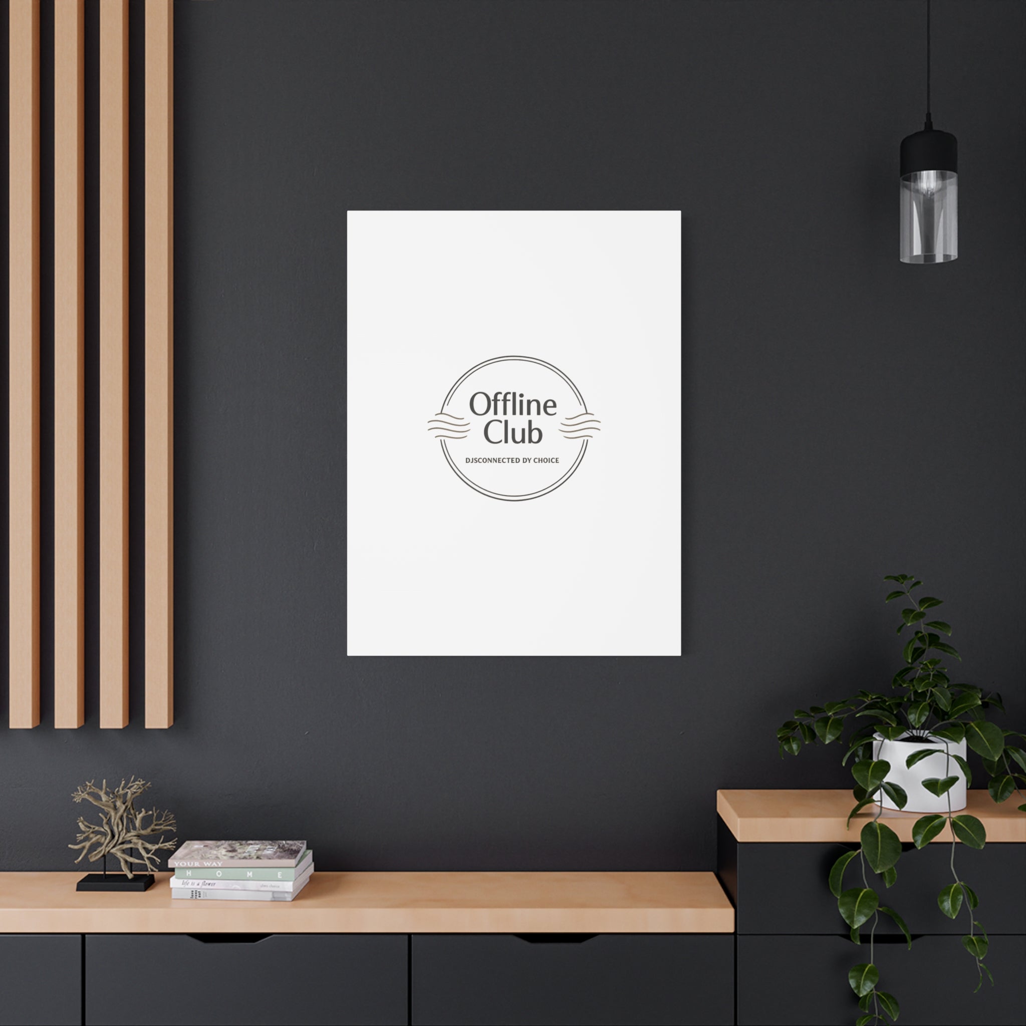 Offline Club Badge Canvas, Digital Detox emblem, log off, no notifications