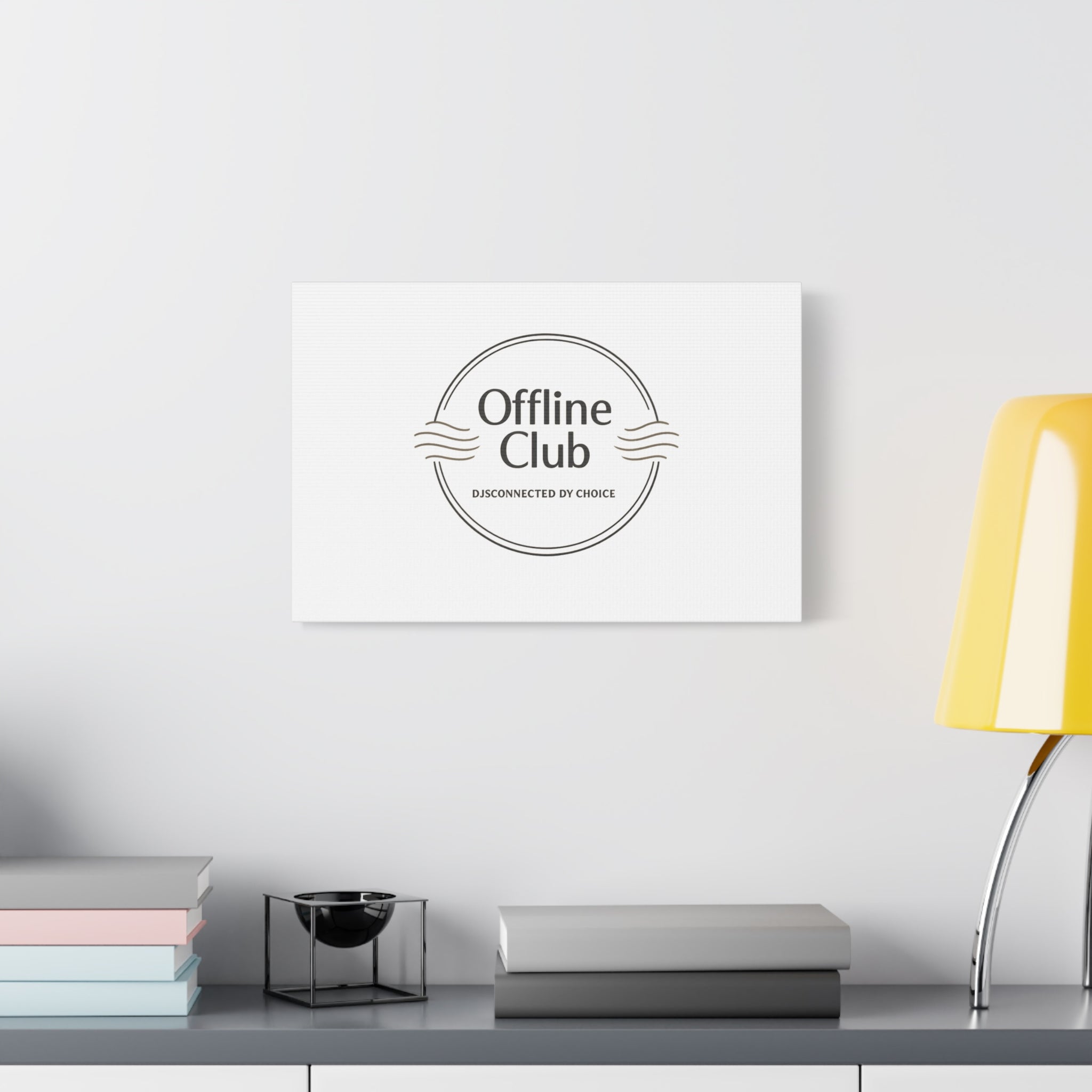 Offline Club Badge Canvas, Digital Detox emblem, log off, no notifications