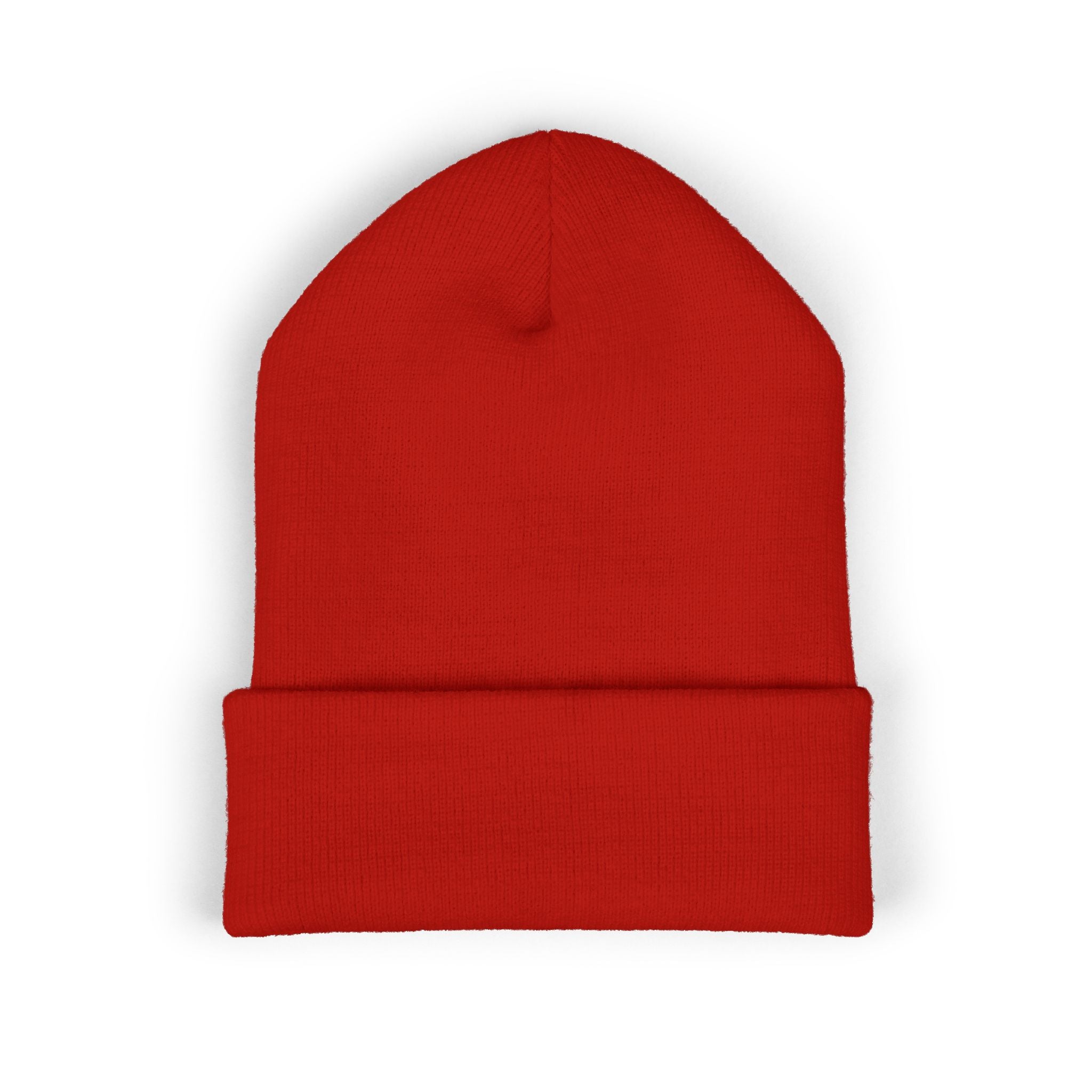 Happy Teddy Embroidered Cuffed Beanie — Cozy Cute Winter Hat