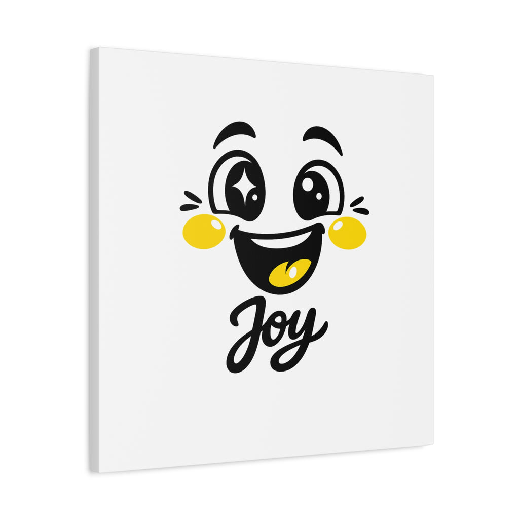 Joy Mood Face Canvas | kawaii minimal, thick outline emoji cartoon