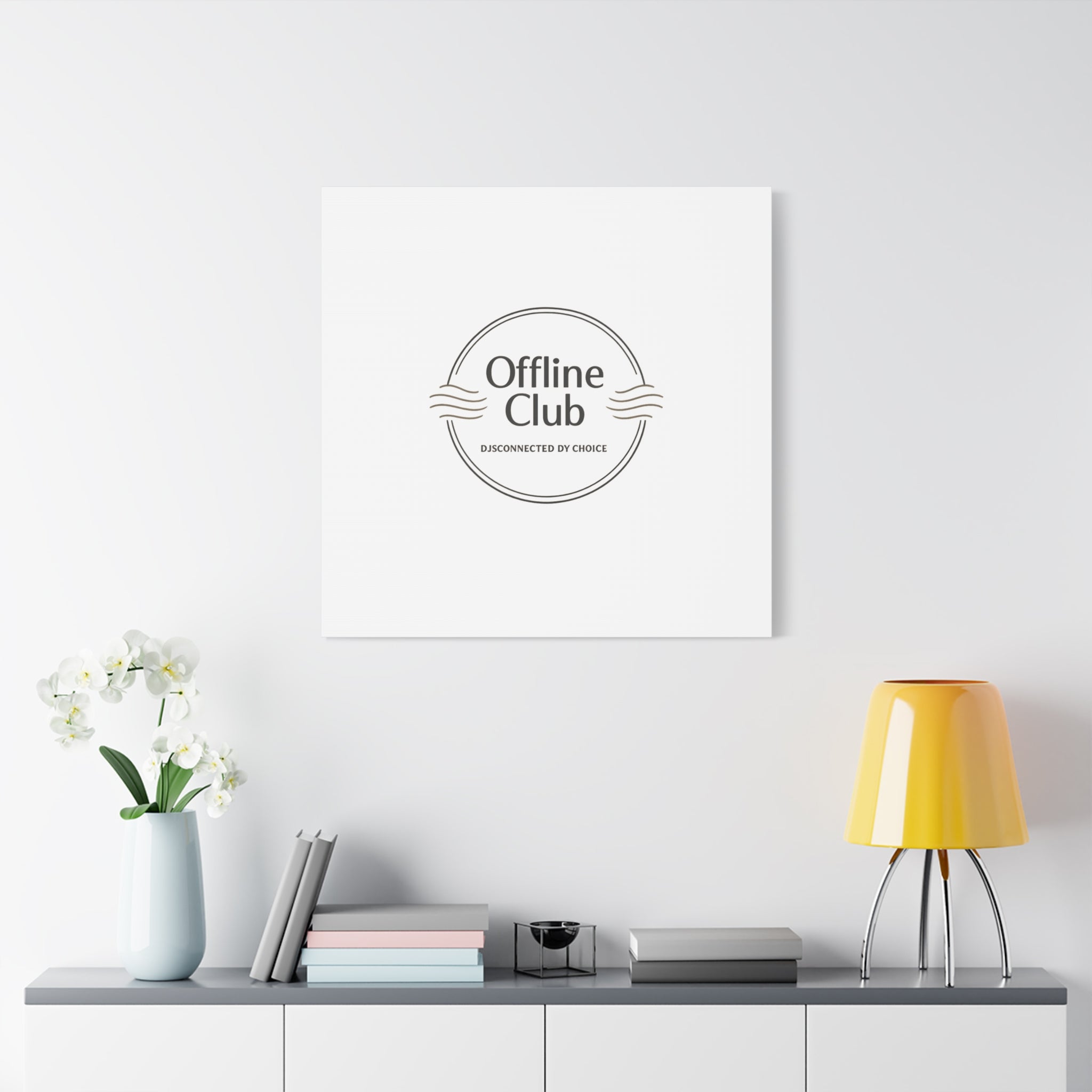 Offline Club Badge Canvas, Digital Detox emblem, log off, no notifications