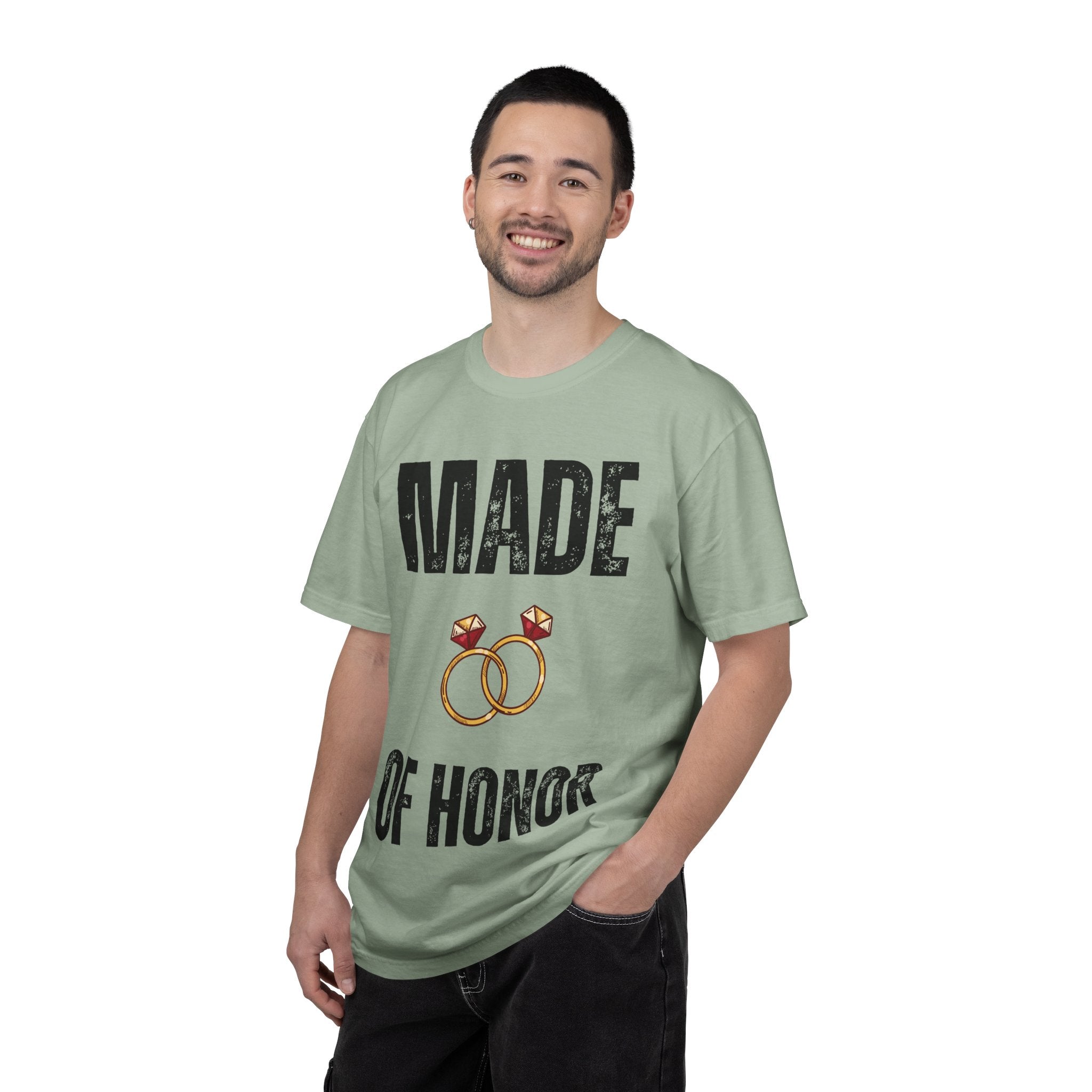 Made of Honor T‑Shirt — Maid of Honor Bridal Party Tee with Wedding Rings