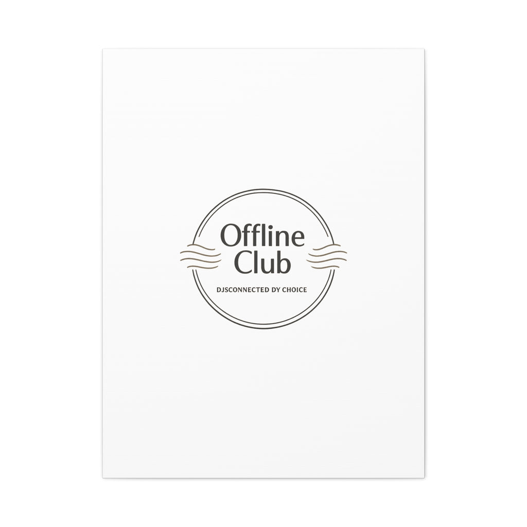 Offline Club Badge Canvas, Digital Detox emblem, log off, no notifications