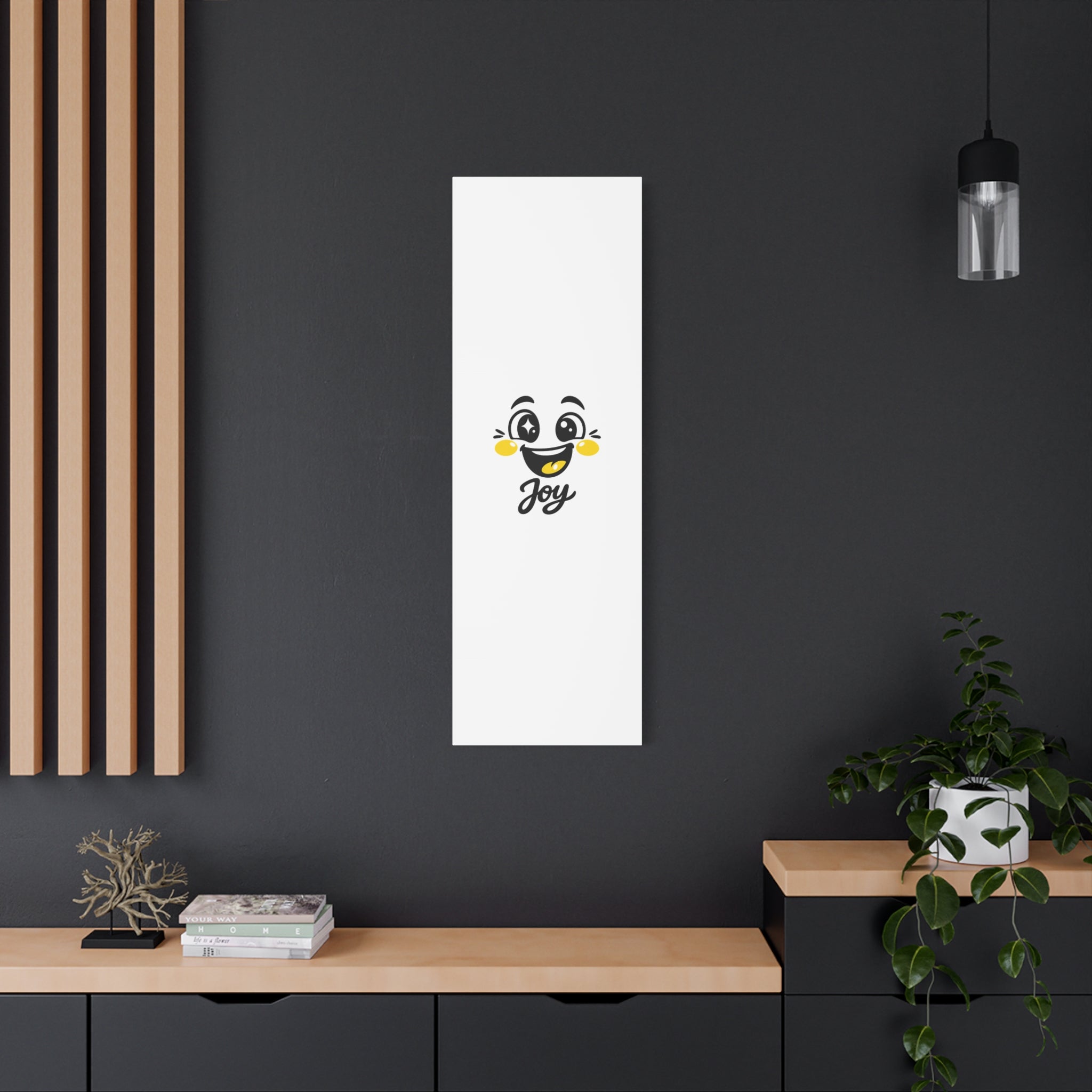 Joy Mood Face Canvas | kawaii minimal, thick outline emoji cartoon