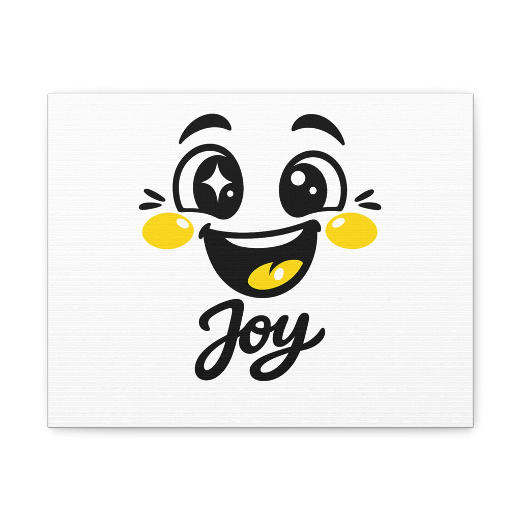Joy Mood Face Canvas | kawaii minimal, thick outline emoji cartoon